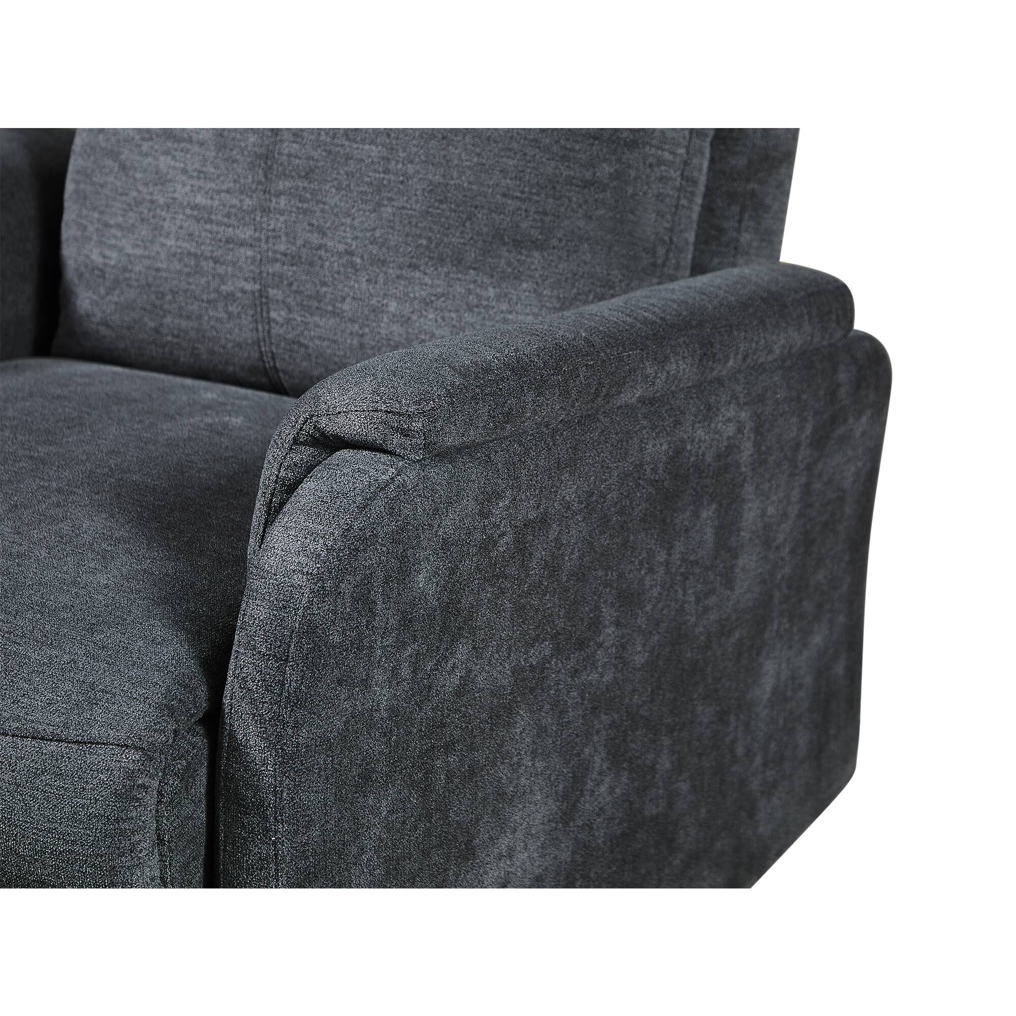 Left. TinyHomie - Hot selling For 10 Years Recliner Chair With Power function easy control big stocks Recliner Single Chair - Gray.