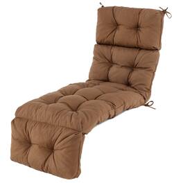 Gymax - 73'' Lounge Chaise Cushion Padded Recliner Cushion - Brown