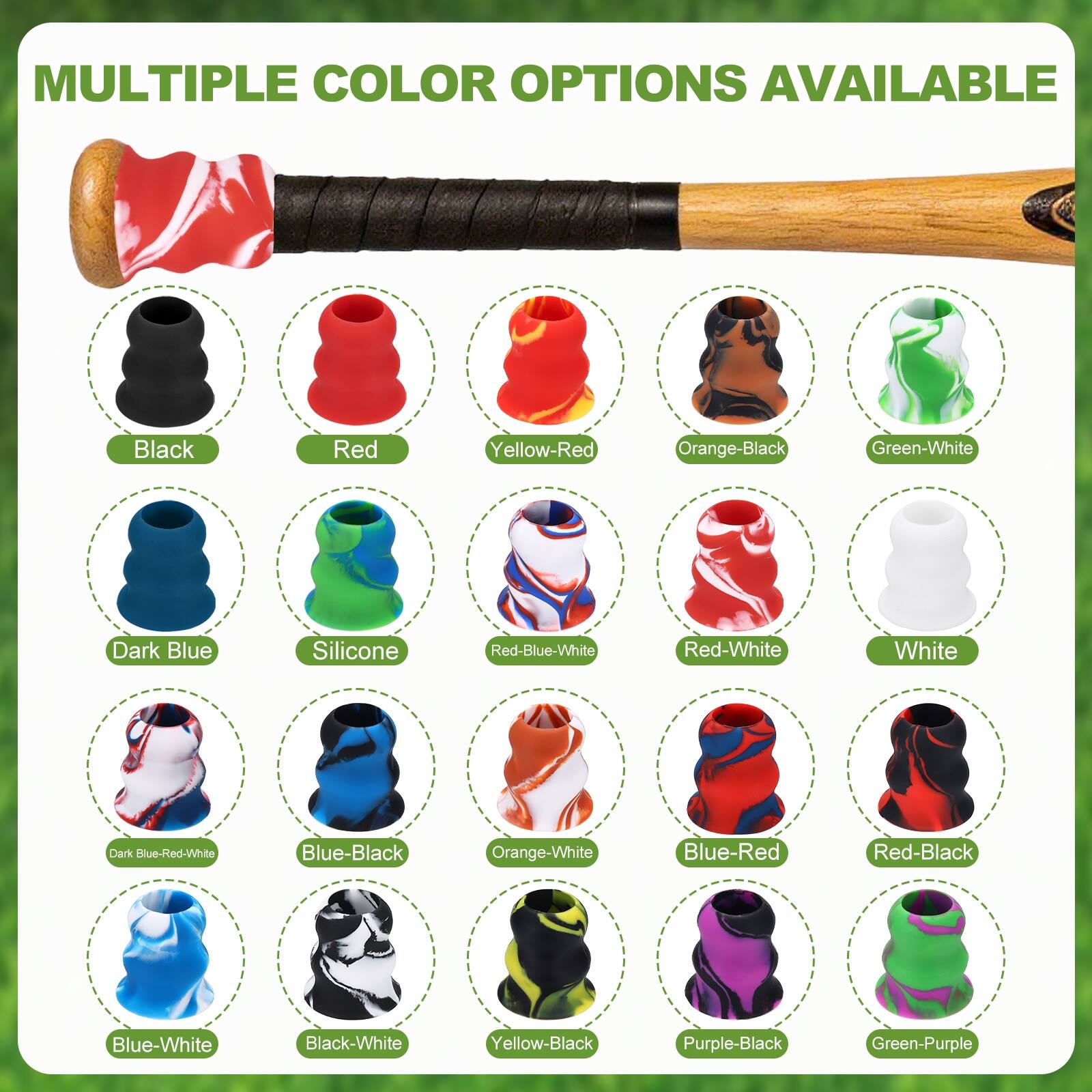 MULTIPLE COLOR OPTIONS AVAILABLE

- Black
- Red
- Yellow-Red
- Orange-Black
- Green-White
- Dark Blue
- Silicone
- Red-Blue-White
- Red-White
- White
- Dark Blue-Red-White
- Blue-Black
- Orange-White
- Blue-Red
- Red-Black
- Blue-White
- Black-White
- Yellow-Black
- Purple-Black
- Green-Purple