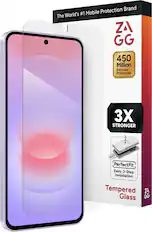 Protection Brand World's #1 Mobile The ZAGG. 450 Million Devices Protected 3X STRONGER PerfectFit Easy, 2-Step Installation Tempered Glass
