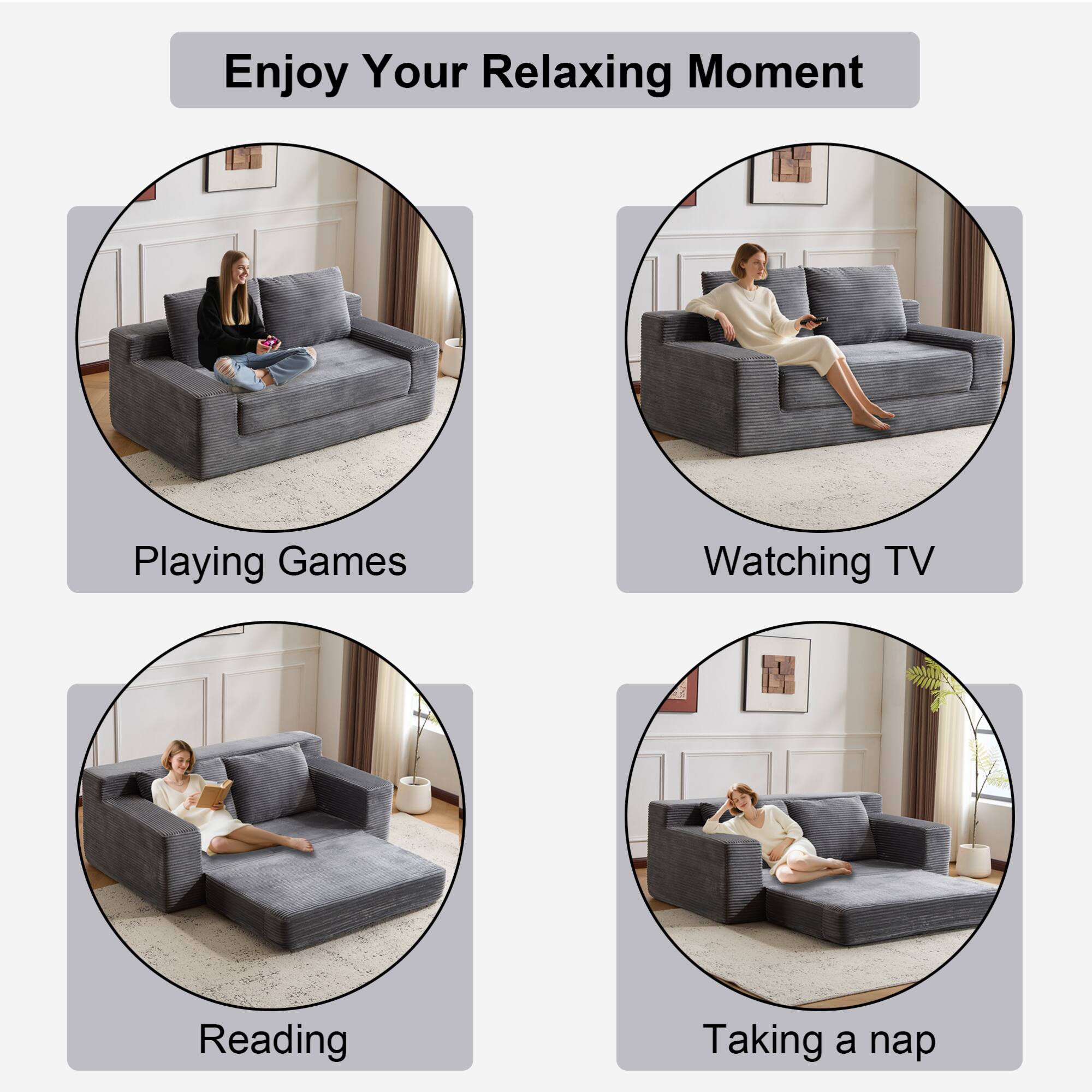 Enjoy Your Relaxing Moment

Playing Games

Watching TV

Reading

Taking a nap