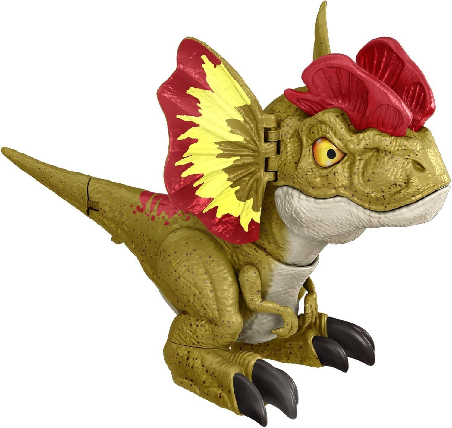Front. Mattel - Mattel Jurassic World Dominion Uncaged Dinosaur Rowdy Roars Dilophosaurus.