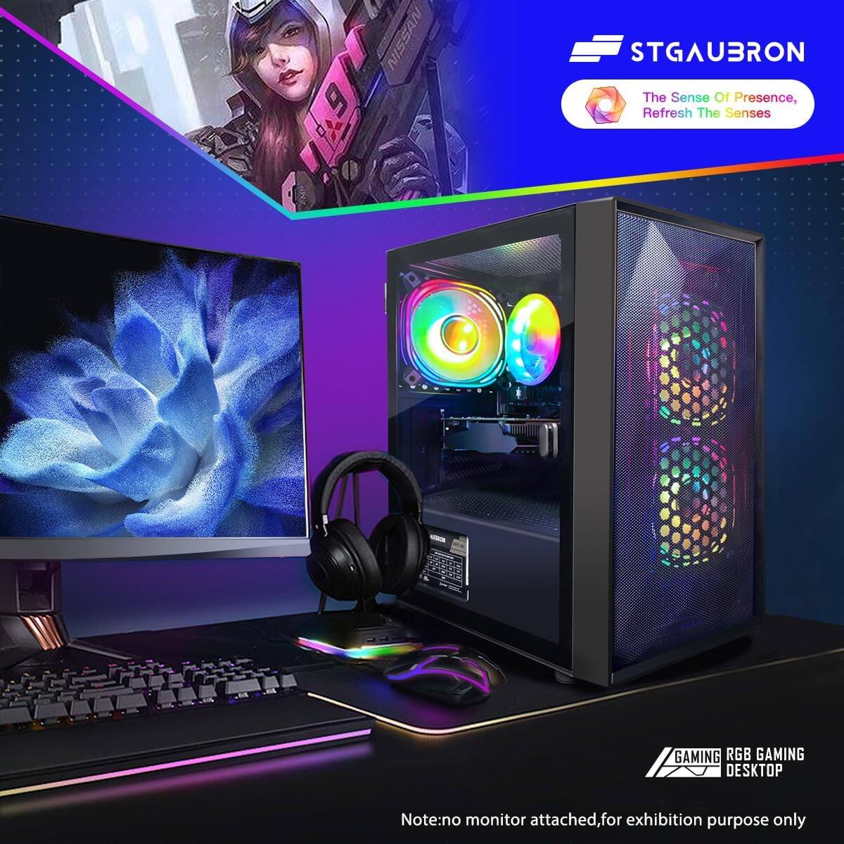STGAU3RON The Sense Of Presence, Refresh The Senses GAMING RGB GAMING DESKTOP Note: no monitor attached, for exhibition purpose only