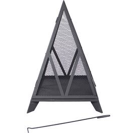Sunnydaze - Majestic Pyramid Heavy-Duty Steel Outdoor Fire Pit - Black