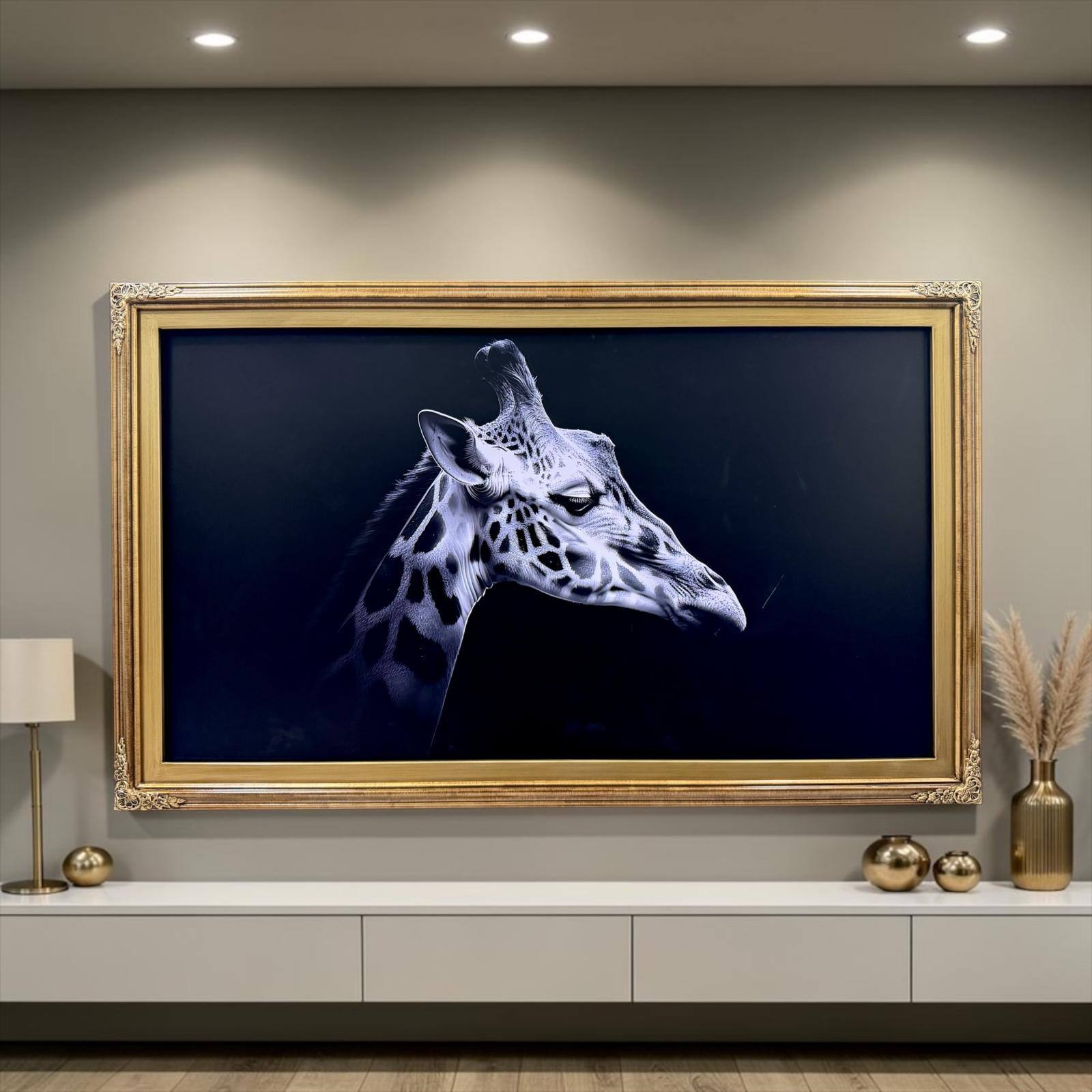 Alt View 10. LAREDO FRAME FACTORY - 65 inch Handmade Tv frame for Samsung The Frame tv and Frame Pro Model - BRUSHED GOLD.