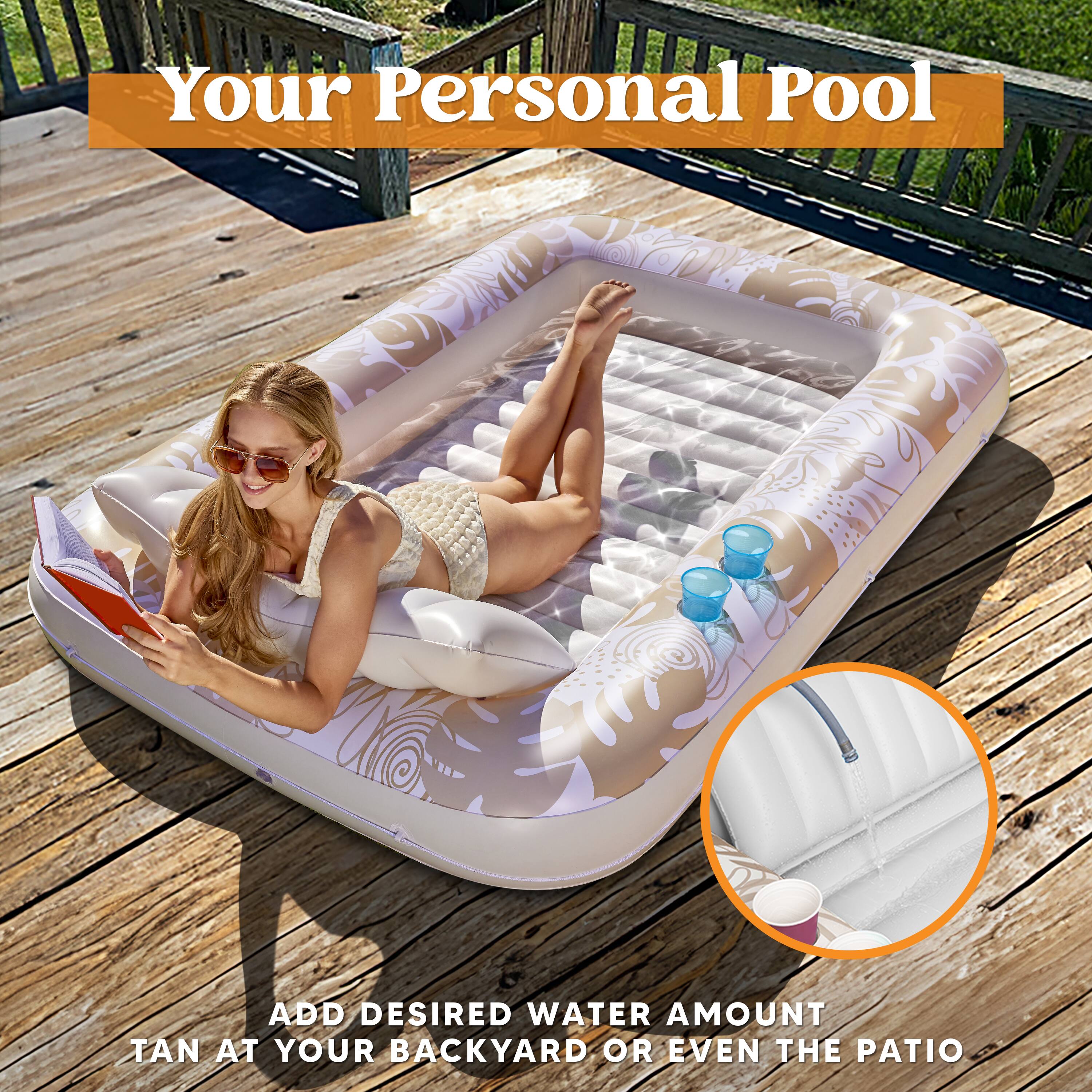 Your Personal Pool

ADD DESIRED WATER AMOUNT

TAN AT YOUR BACKYARD OR EVEN THE PATIO