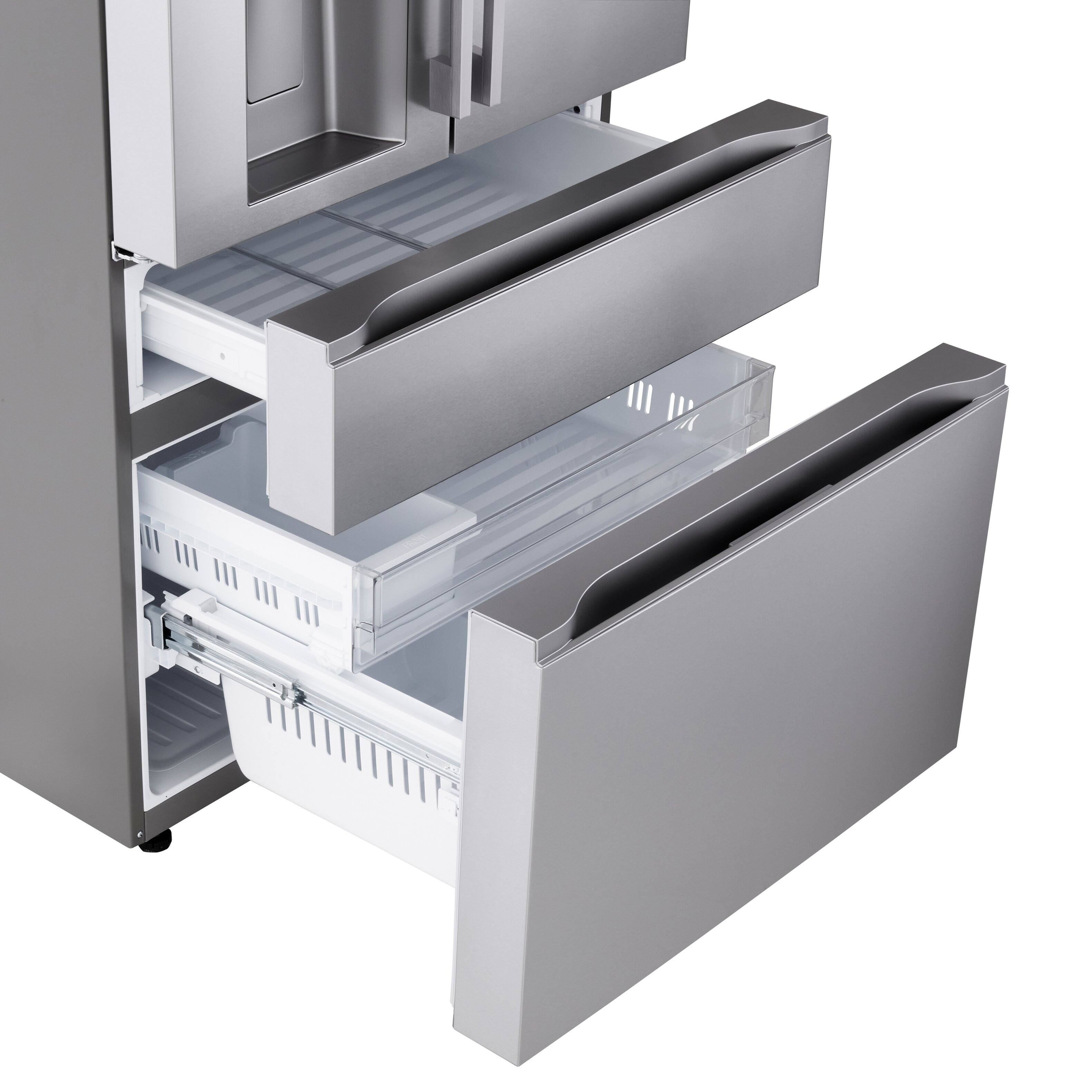 Alt View 19. LG - 36-in Wide Standard-Depth MAX 28.6 Cu. Ft. 4-Door French Door Smart Refrigerator with Full Convert Drawer - PrintProof Stainless Steel.