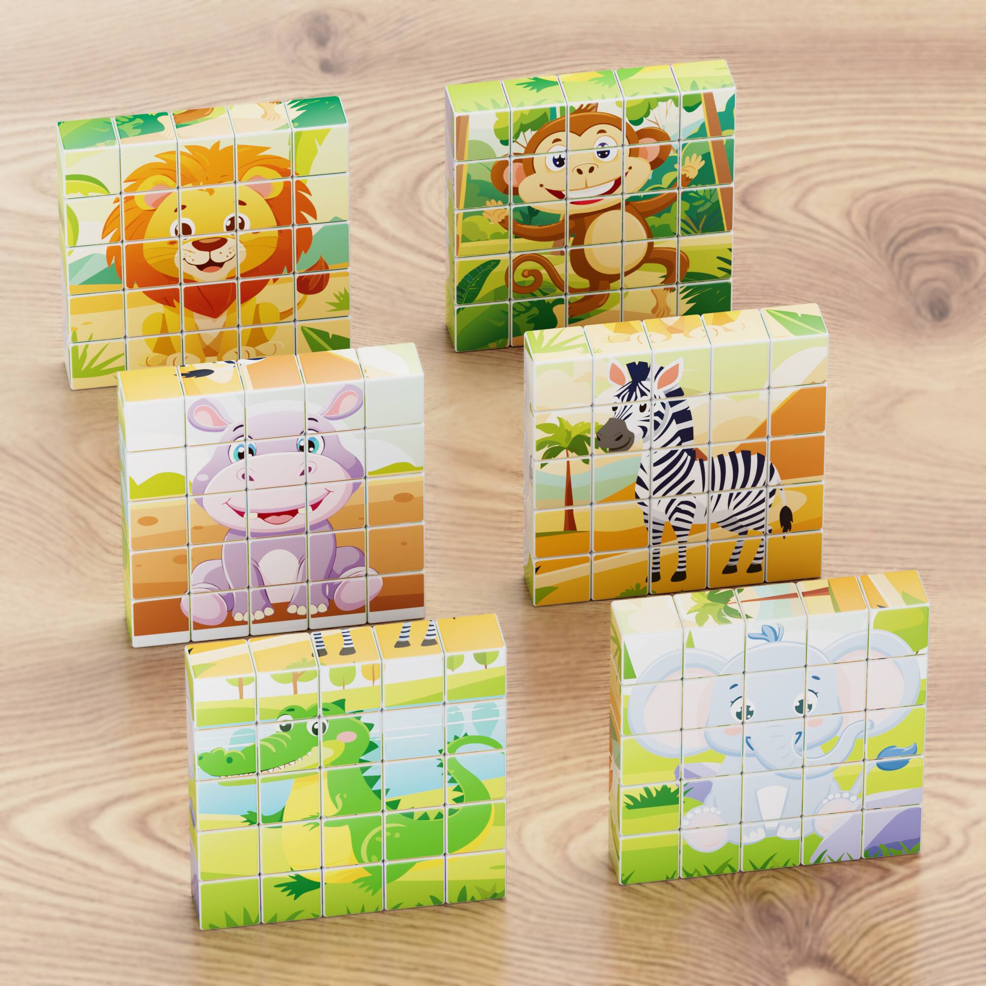 Alt View 1. Contixo - Contixo ST10 Magnetic Jungle Animal Puzzle Blocks – 25-Piece STEM Learning Toy, 6-in-1 Puzzles for Kids Ages 3+.