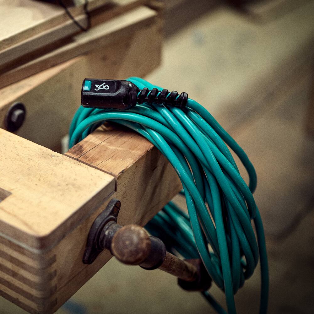 Alt View 7. 360 Electrical - Heavy-Duty PowerFlex (50ft 14/3) - Aqua/Grey.