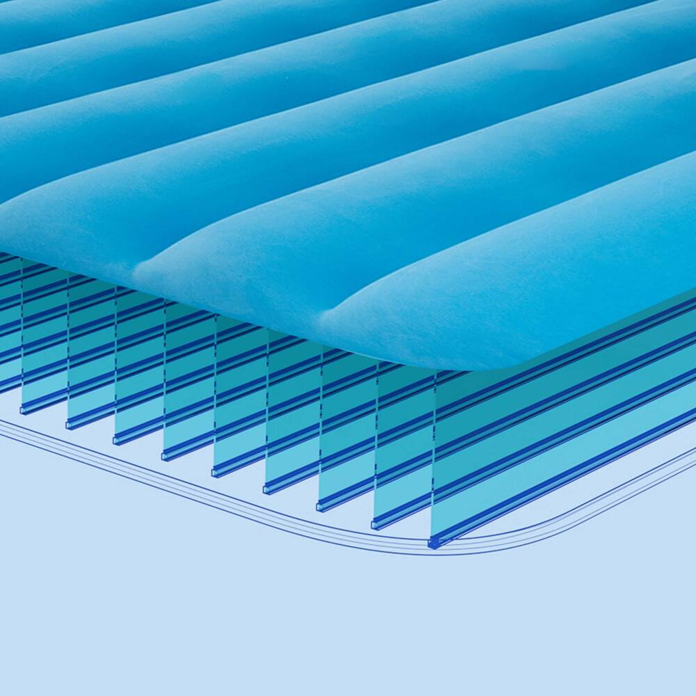 Alt View 2. Ciays - Twin Air Mattress with Built-in Pump, Blow Up Mattress w/ Carrying Bag AIRBED - Wavy Flocked-blue.