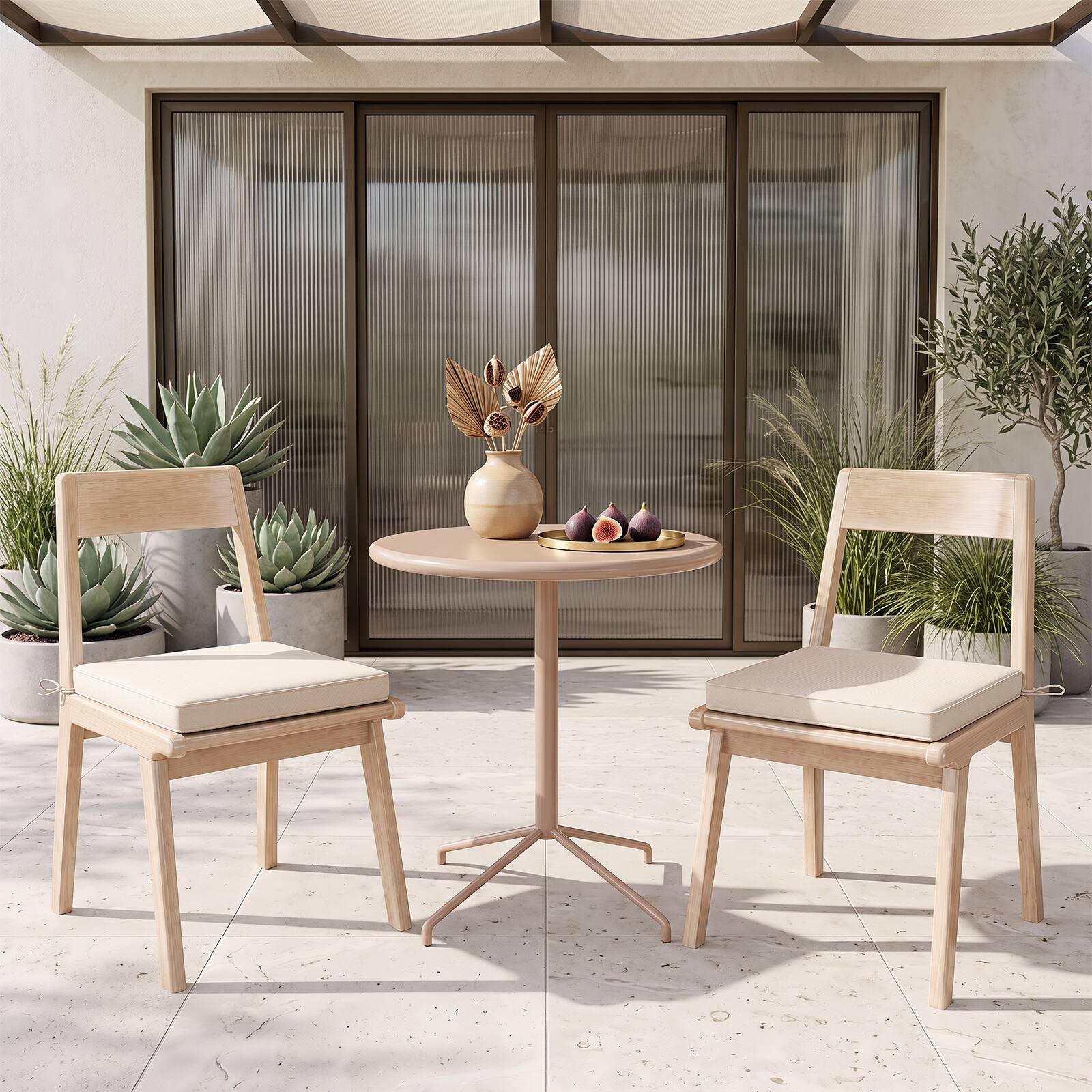 Alt View 1. Costway - Costway 20" Patio Cushion Set of 6 with Breathable & Fade-resistant Olefin Fabric Cover - Beige.