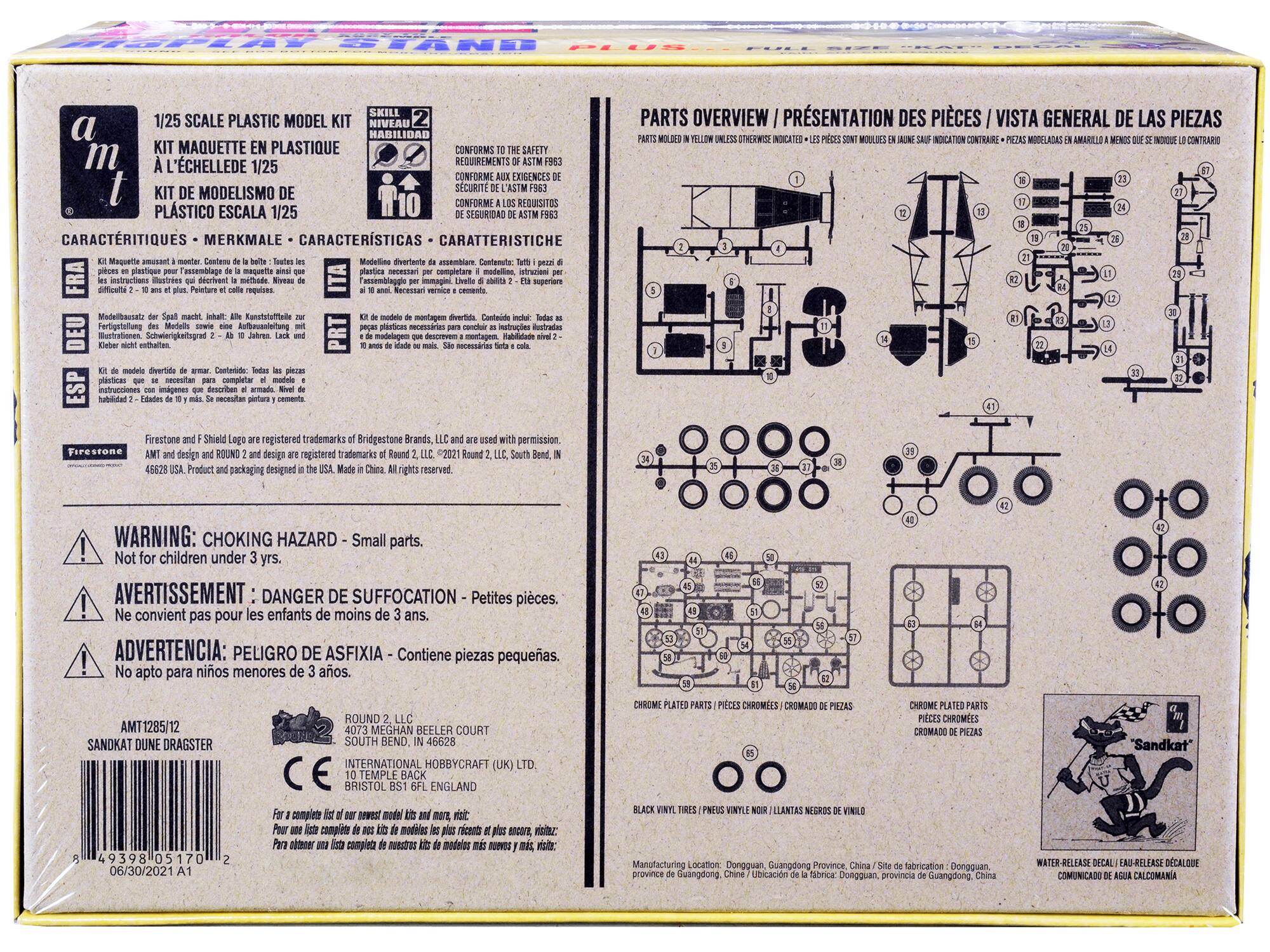 1/25 scale plastic model kit  
Skill level 2  
Conforms to safety requirements  
Kit maquette en plastique à l'échelle 1/25  
Kit de modelismo de plástico escala 1/25  
Conforme aux exigences de sécurité  
Conforme a los requisitos de seguridad  
Conforme agli standard di sicurezza  

Caractéristiques - Merkmale - Características - Caratteristiche  
Kit maquette amusant à monter - Tous les pièces en plastique pour l'assemblage de la maquette ainsi que les instructions - 2 à 10 ans - Plastique - Petite  
Modellbausatz für Spass macher - Alle Kunststoffteile zur Aufbau des Modells und die Anleitung - 2 - 10 Jahre - Lack und Lackierungen enthalten  
Kit de modelismo divertido de armar - Contiene: Todas las piezas de plástico necesarias para completar el modelo e instrucciones con ilustraciones - Nivel de habilidad 2  
Modellbausatz für Spass macher - Alle Kunststoffteile zur Aufbau des Modells