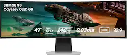 Samsung - 49" Odyssey OLED G950 DQHD 240Hz 0.03ms G-Sync Compatible Curved Smart Gaming Monitor - Silver - Front_Zoom
