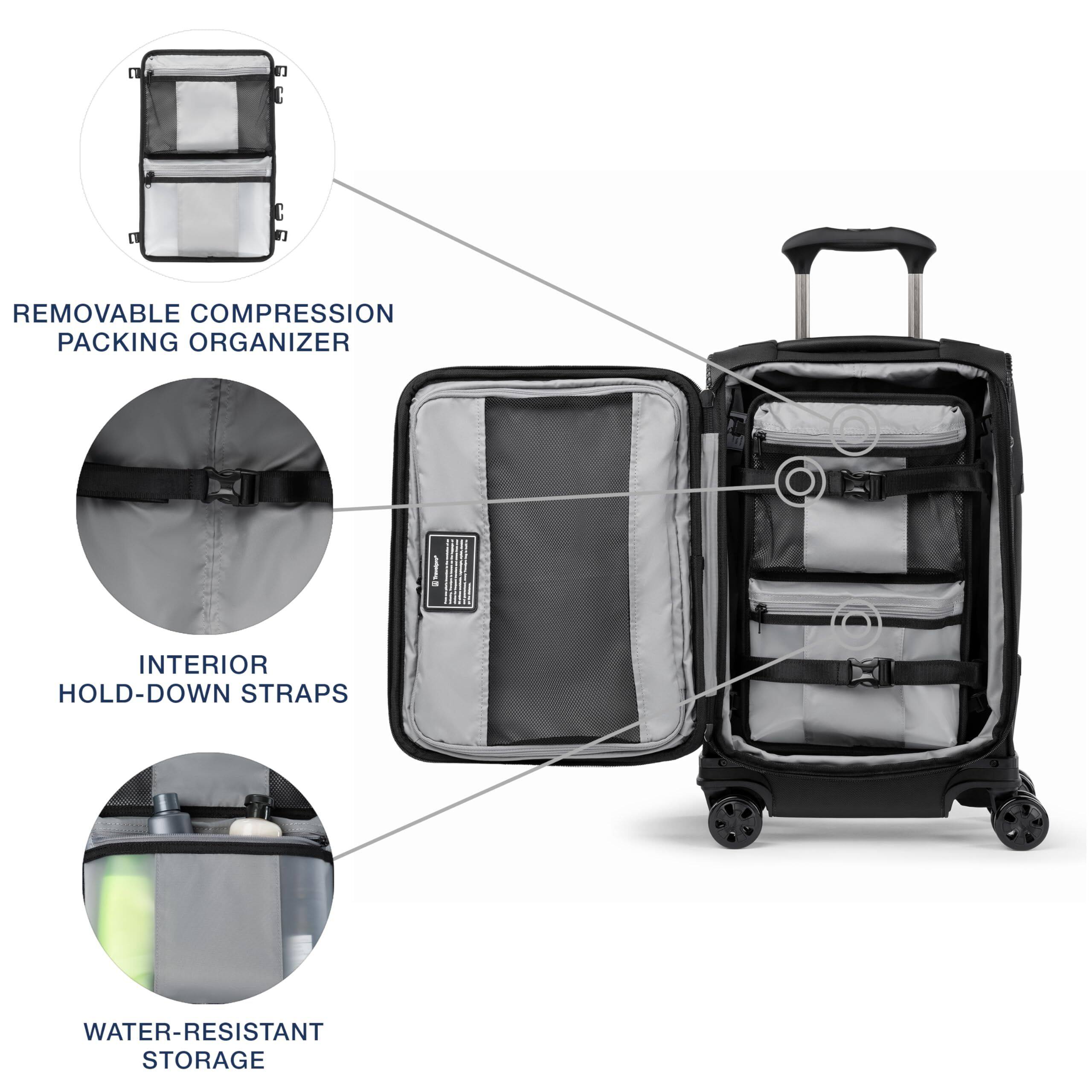 L C L C  
REMOVABLE COMPRESSION PACKING ORGANIZER  
INTERIOR HOLD-DOWN STRAPS  
WATER-RESISTANT STORAGE