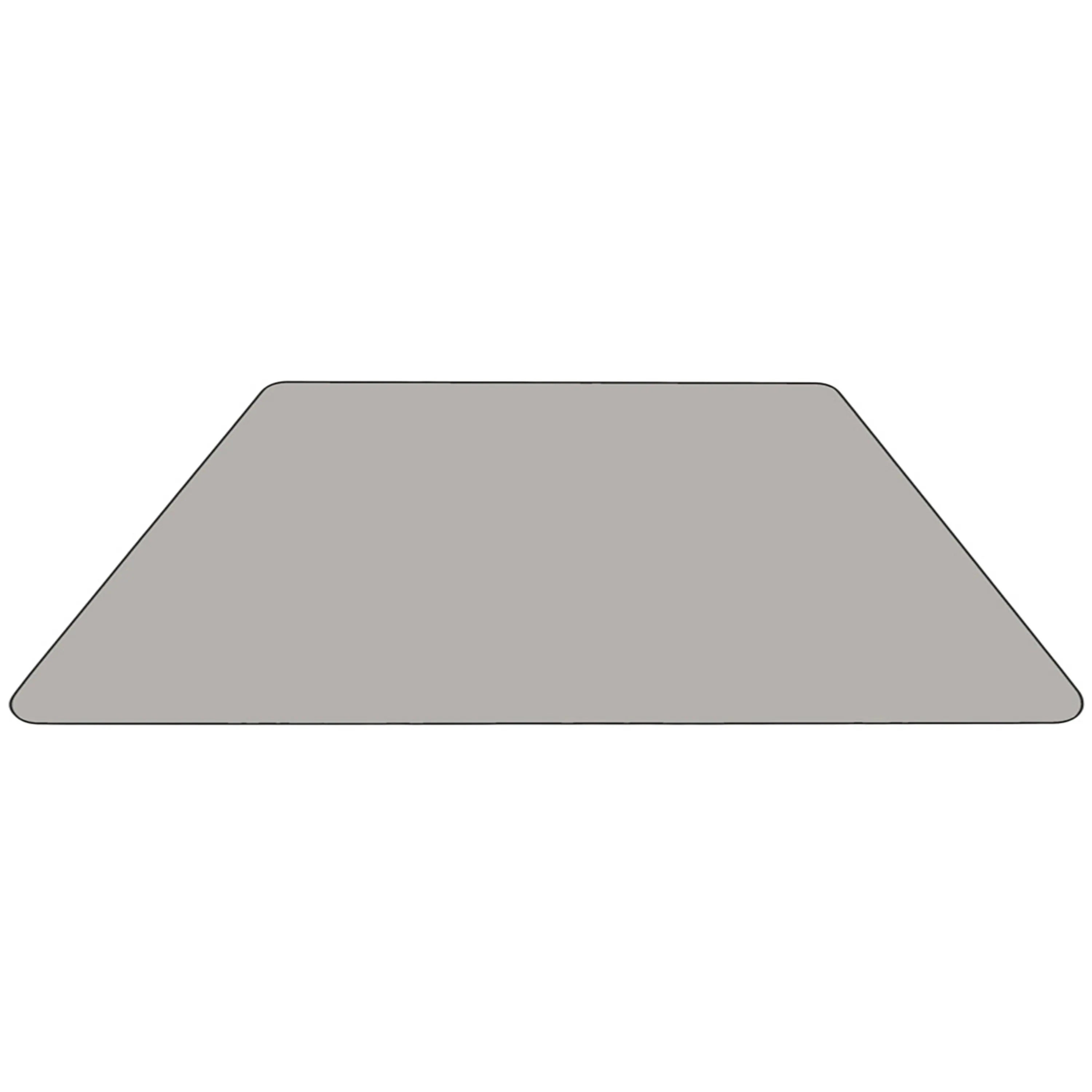 Alt View 3. Emma + Oliver - Mobile 22.5x45 Trapezoid HP Laminate Preschool Activity Table - Gray.