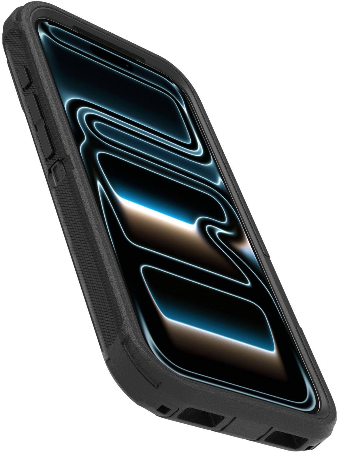 Left. OtterBox - Defender Series Pro Hard Shell for Apple iPhone 18 Pro and Apple iPhone 17 Pro - Black.