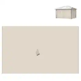 Outsunny - 11.8' Gazebo Sidewall Set with Hooks/C-Rings - Beige