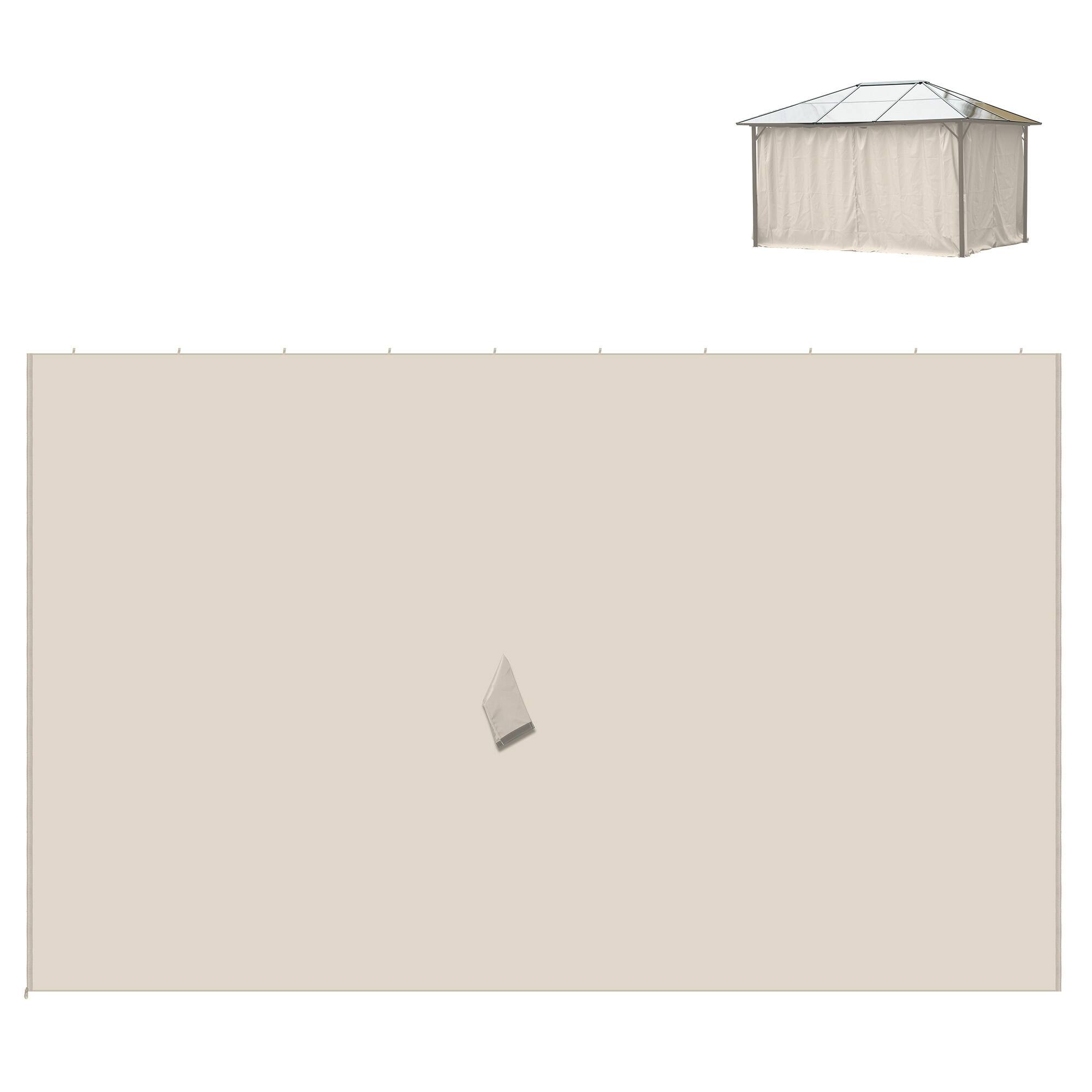 Front. Outsunny - 11.8' Gazebo Sidewall Set with Hooks/C-Rings - Beige.