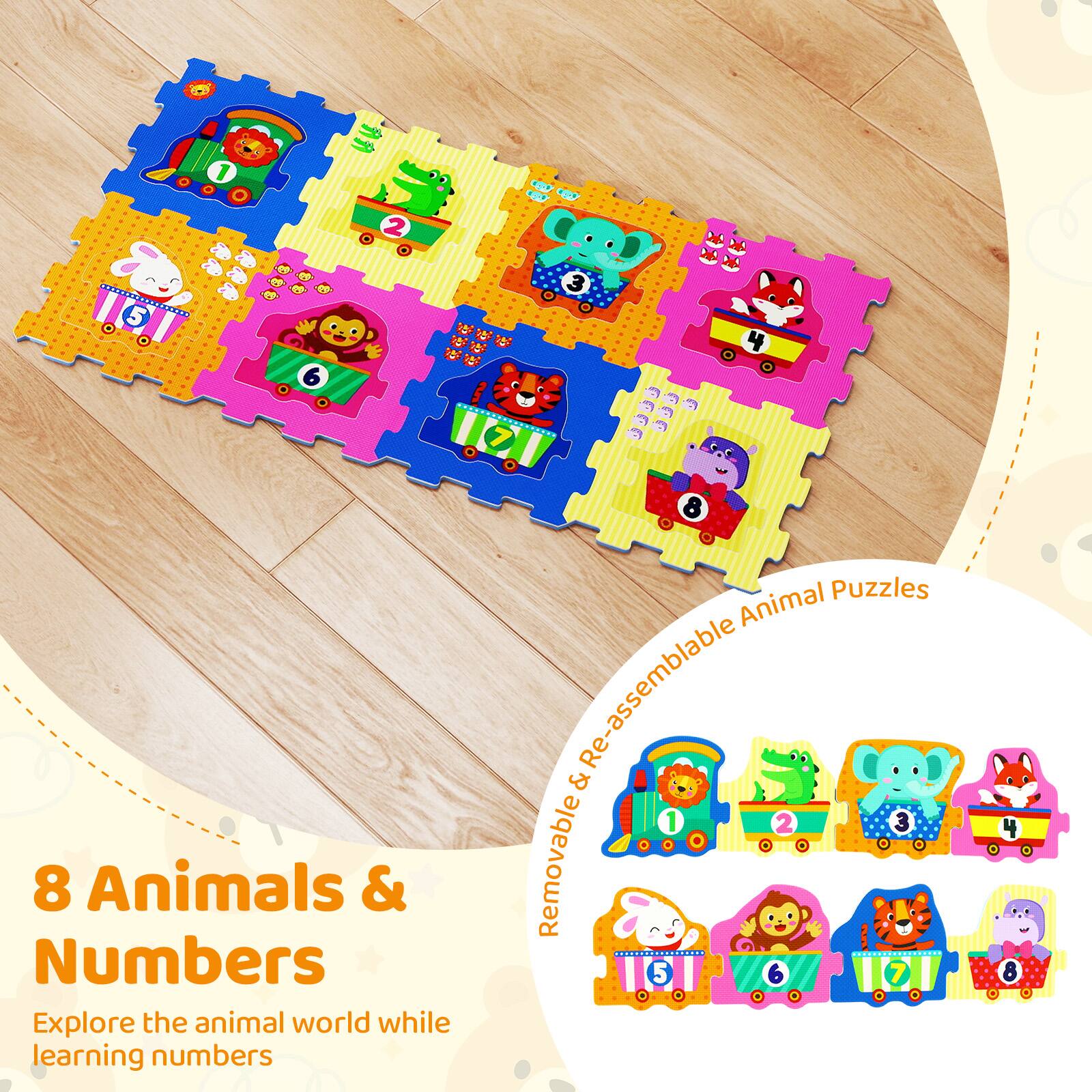 8 Animals & Numbers  
Explore the animal world while learning numbers  

Removable & Re-assemblable Animal Puzzles