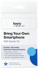 lively
From BEST BUY Health
Bring Your Own Smartphone
SIM Starter Kit
Flexible, affordable
Unlimited Talk & Text plans.
- No long-term contracts
- 100% U.S.-based caring team
- Fast, reliable nationwide coverage
- Keep your current phone number*
Urgent Response service for help, 24/7