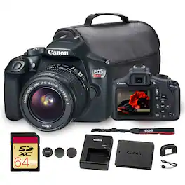 Canon - EOS Rebel T6 DSLR Camera 18MP APS-C 18-55mm Lens Bundle