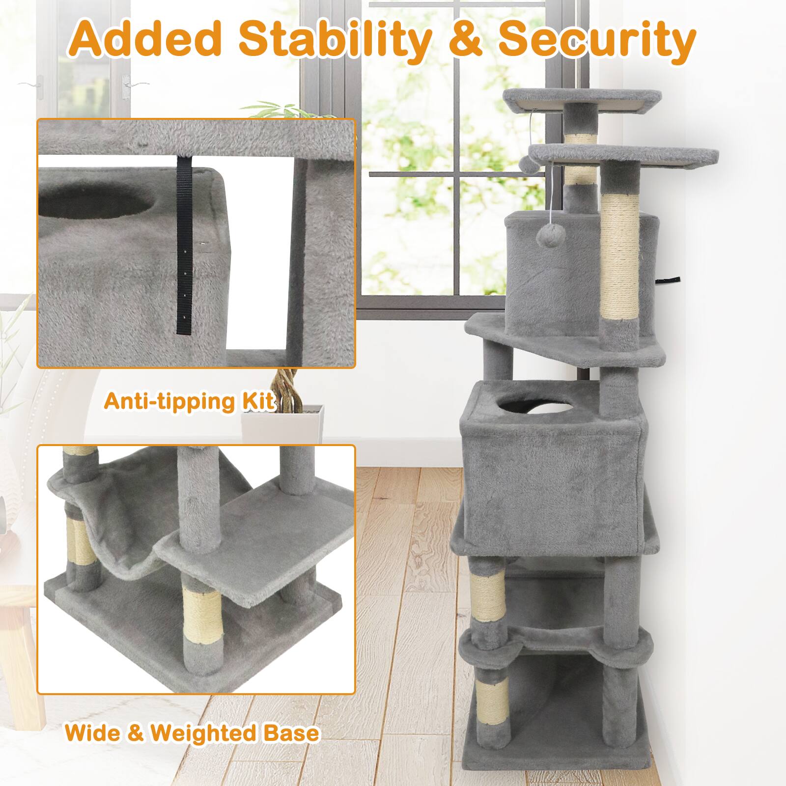 Added Stability & Security  
Anti-tipping Kit  
Wide & Weighted Base