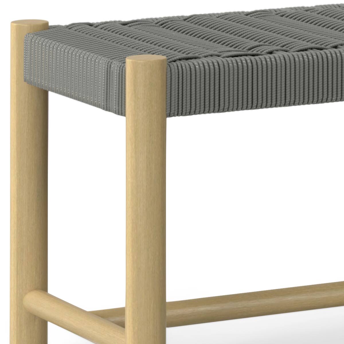 Alt View 2. Simpli Home - Dahlia SOLID ACACIA WOOD 18 inch x 46 inch Contemporary Outdoor Indoor Bench in Grey - Grey.