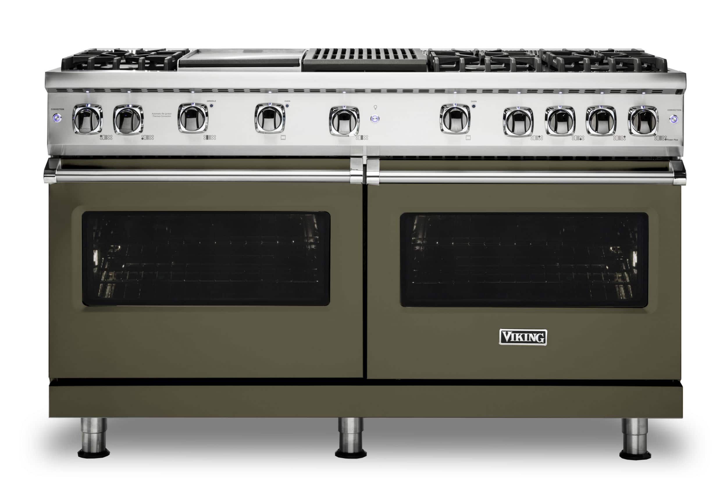 Viking - 8.0 Cu. Ft. 60"W. Professional 5 Series Freestanding Double Oven Gas Convection Range - Martini