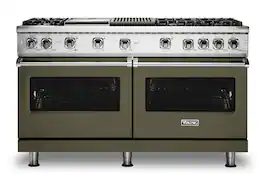 Viking - 8.0 Cu. Ft. 60"W. Professional 5 Series Freestanding Double Oven Gas Convection Range - Martini