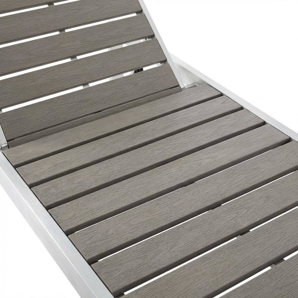 Alt View 1. Outdoor Escape - Outdoor Patio Aluminum Chaise Set Of 4 With Stack-Free Design, Backrests - Gray.
