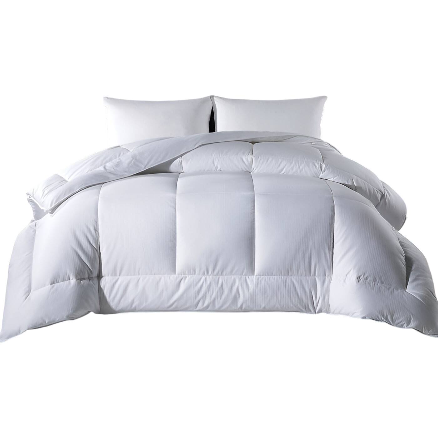 Front. SlickBlue - Cozy Polyester Down Alternative Comforter, Lightweight and All-Season - White.