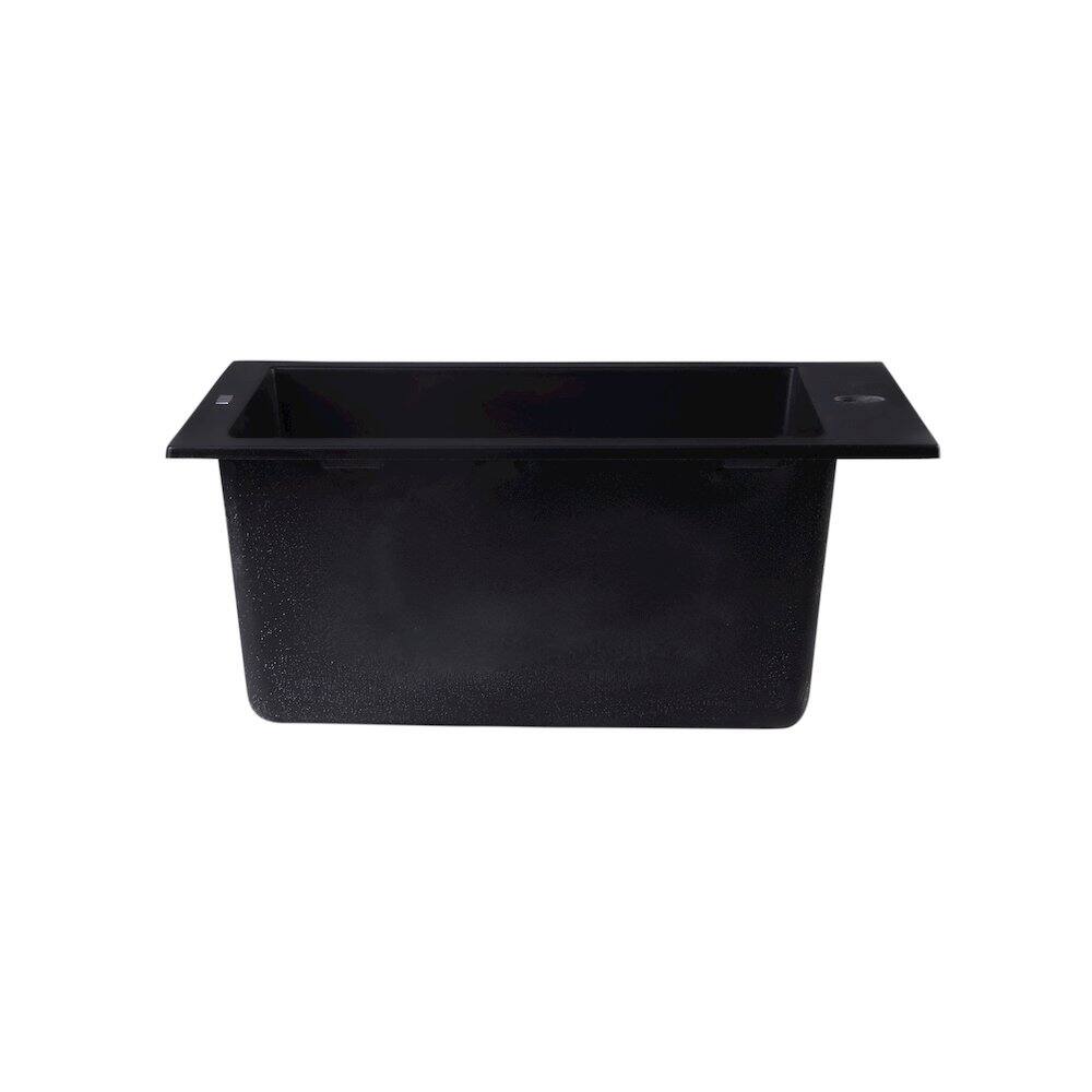 Alt View 3. Alfi - ALFI brand Black 17 Drop-In Rectangular Granite Composite Kitchen Prep Sink - Black.