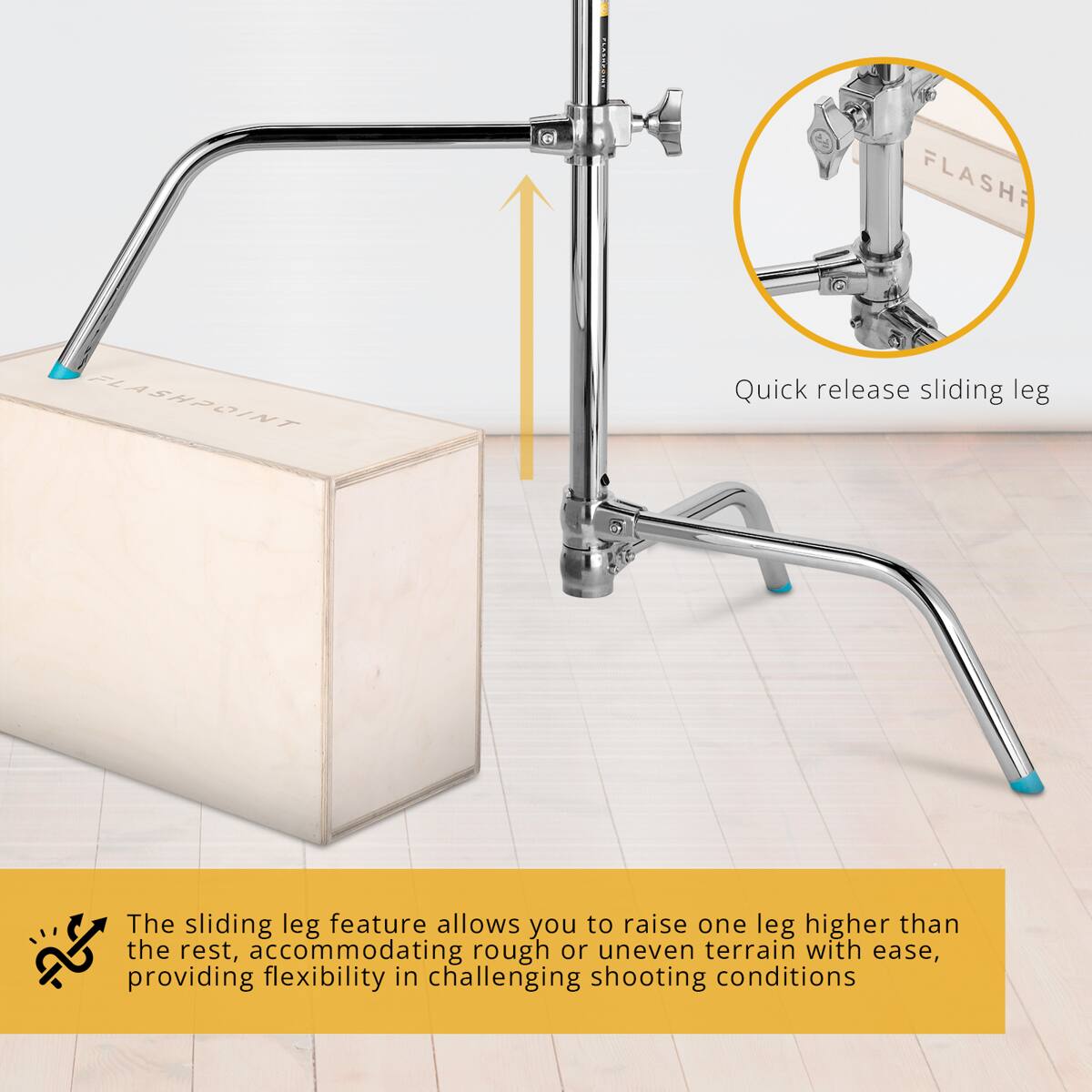 FLASH 7L ASHPOINT

Quick release sliding leg

The sliding leg feature allows you to raise one leg higher than the rest, accommodating rough or uneven terrain with ease, providing flexibility in challenging shooting conditions
