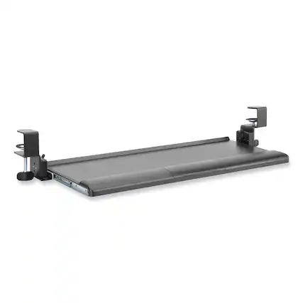 Front. KanTek - Kantek KT175 26.8 in. x 11.1 in. Desk Clamp Five-Position Tilting Keyboard Tray - Black - Black.