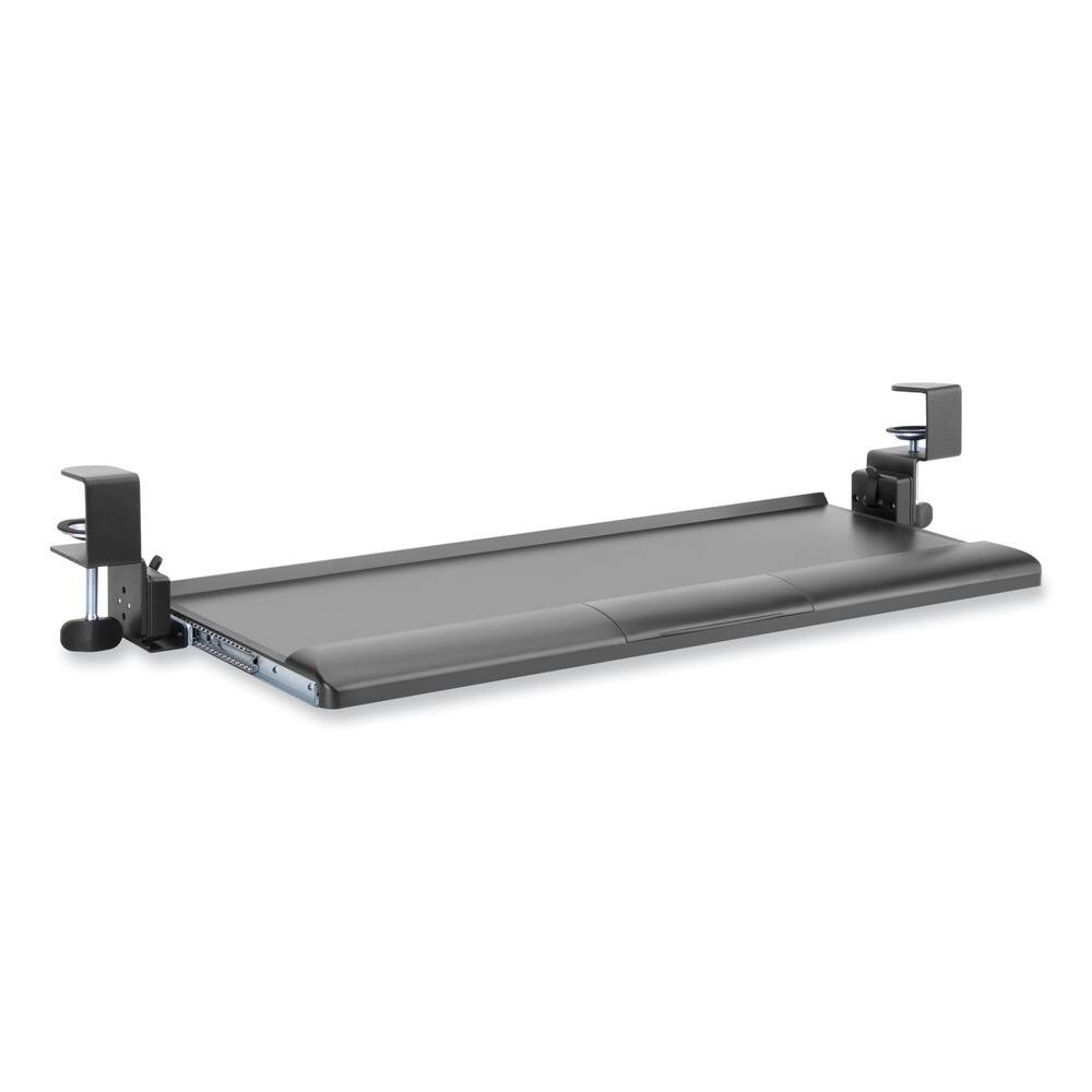 Front. KanTek - Kantek KT175 26.8 in. x 11.1 in. Desk Clamp Five-Position Tilting Keyboard Tray - Black - Black.