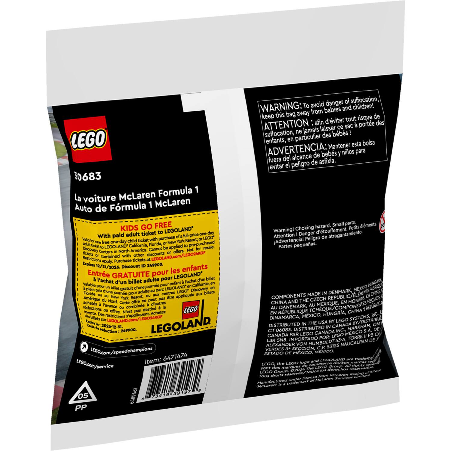 Alt View 11. LEGO - Speed Champions McLaren Formula 1 Car Building Toy 30683.