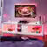 Alt View 1. Bestier - 80-inch TV Stand for 75-85 Inch TVs, LED Lights, Fluted Cabinet & Adjustable Shelves - Bright White.