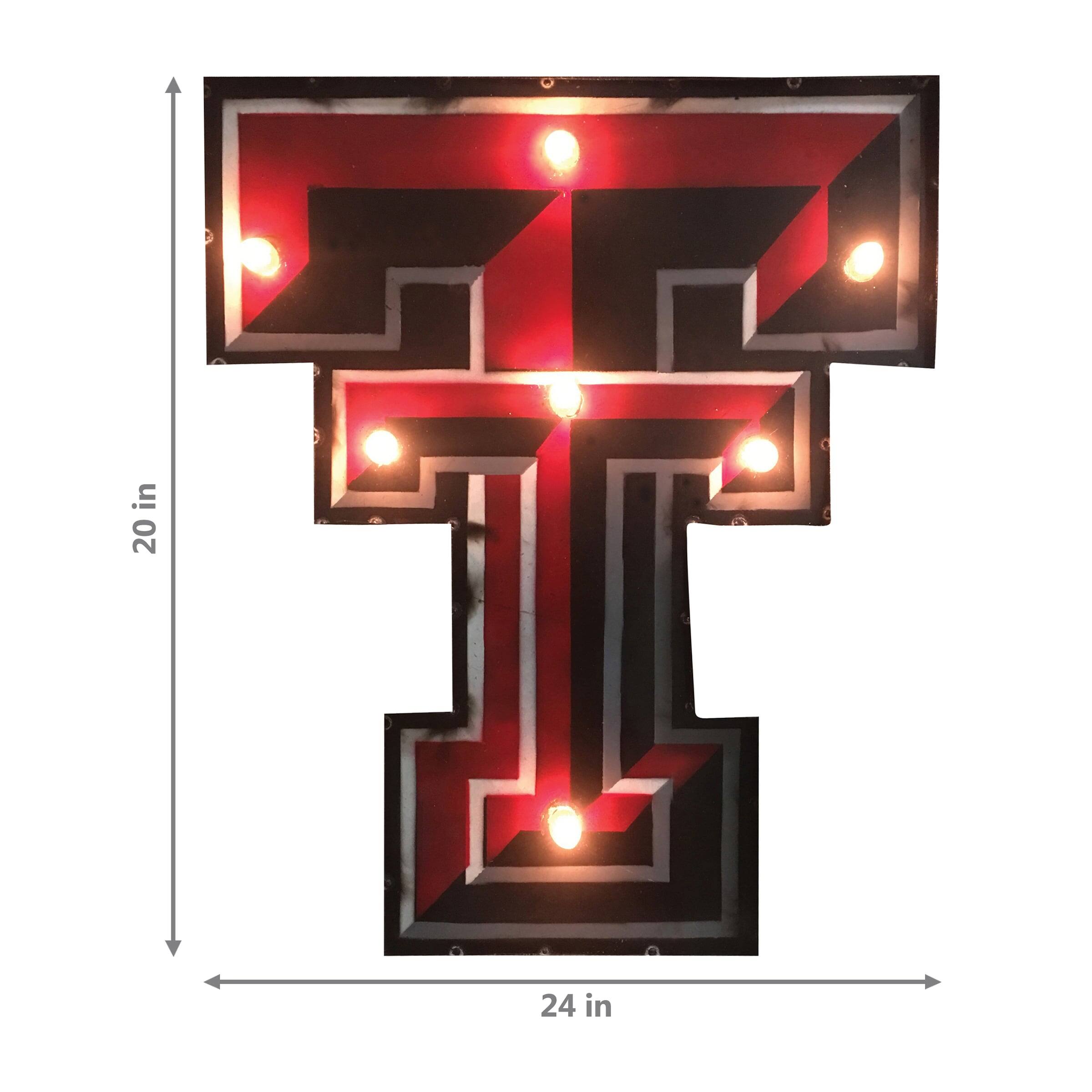 Alt View 1. Imperial - Texas Tech Red Raiders Logo Lighted Recycled Metal Sign - Multicolor.