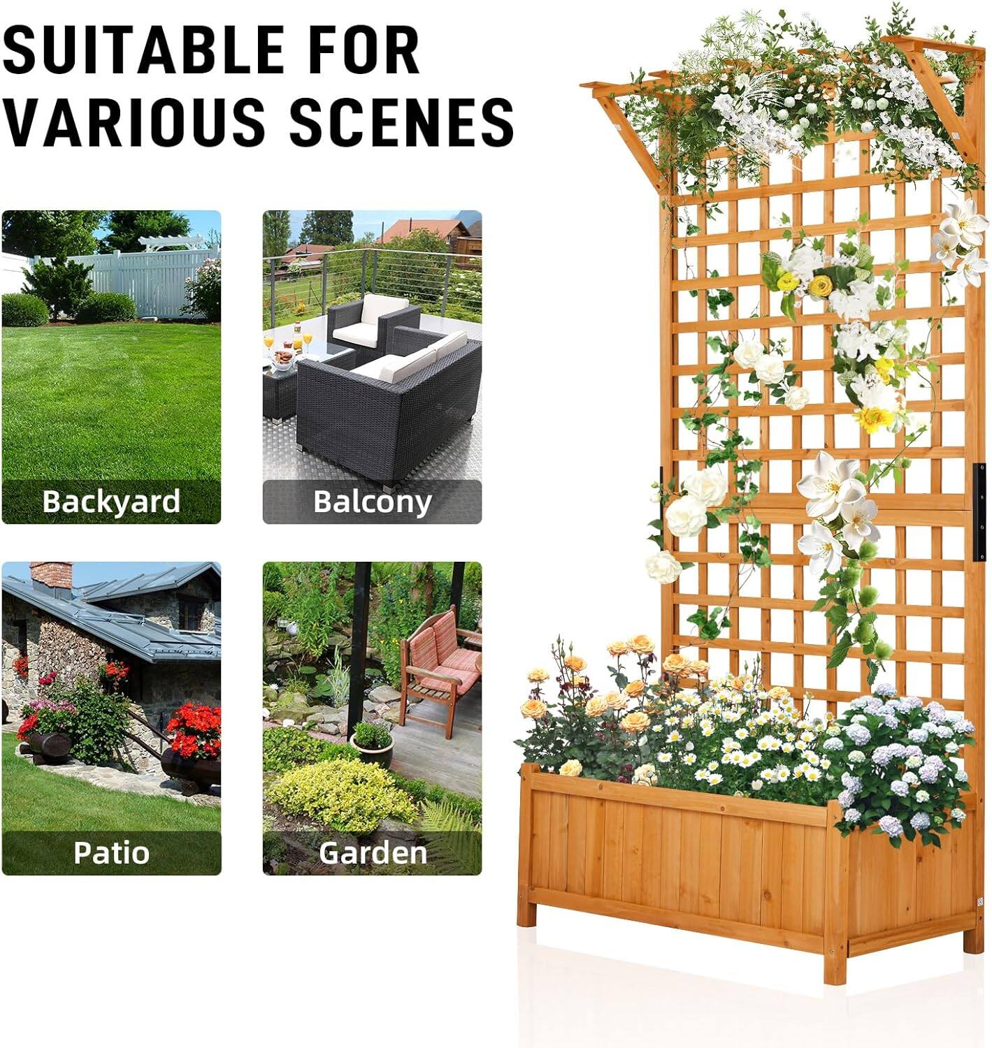 SUITABLE FOR VARIOUS SCENES

- Backyard
- Balcony
- Patio
- Garden