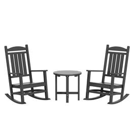WestinTrends - Malibu 3-Piece set Outdoor / Patio rocking chairs with a side table ( 2 seater ) - Gray