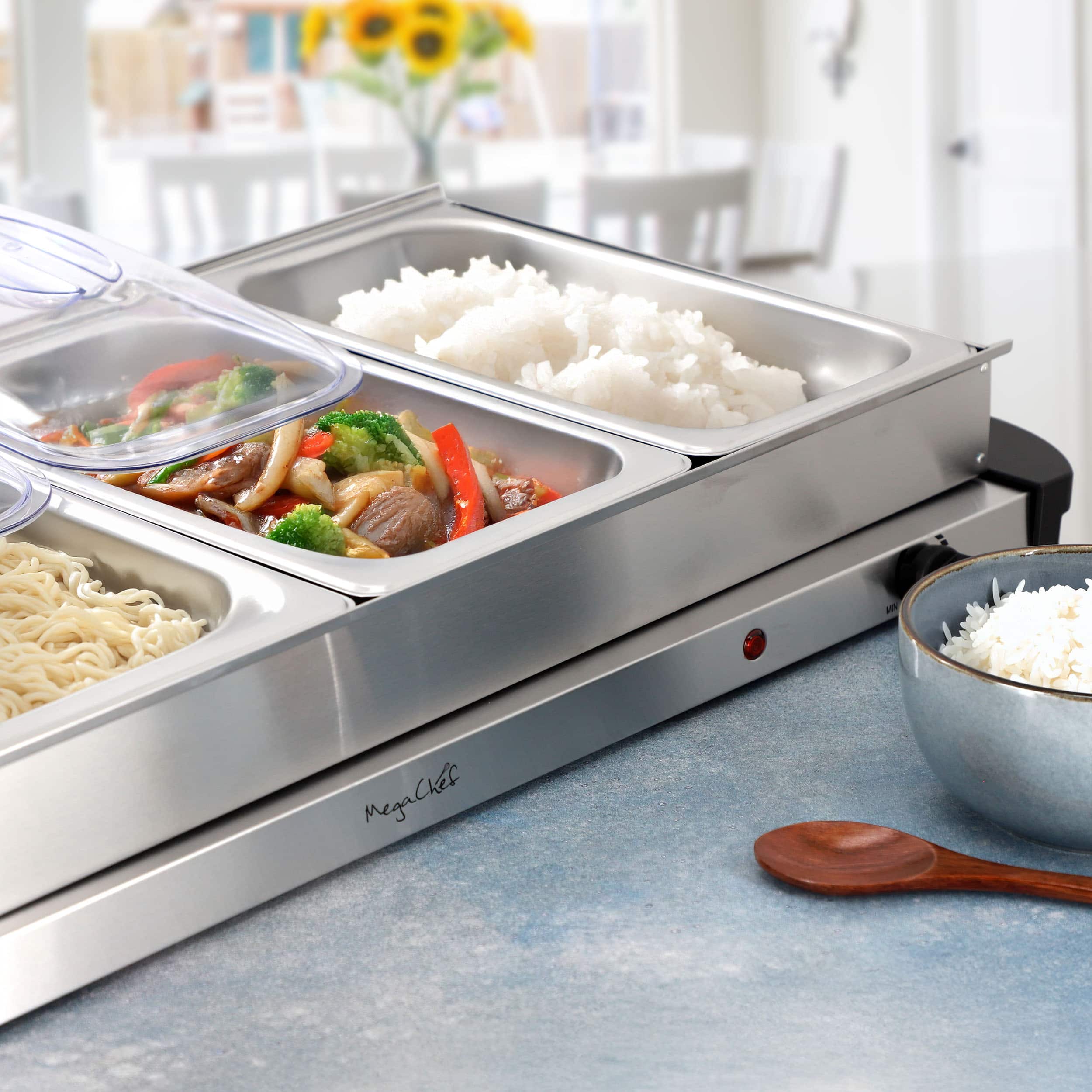 MegaChef Buffet Server & Food Warmer With 5 Removable Sectional