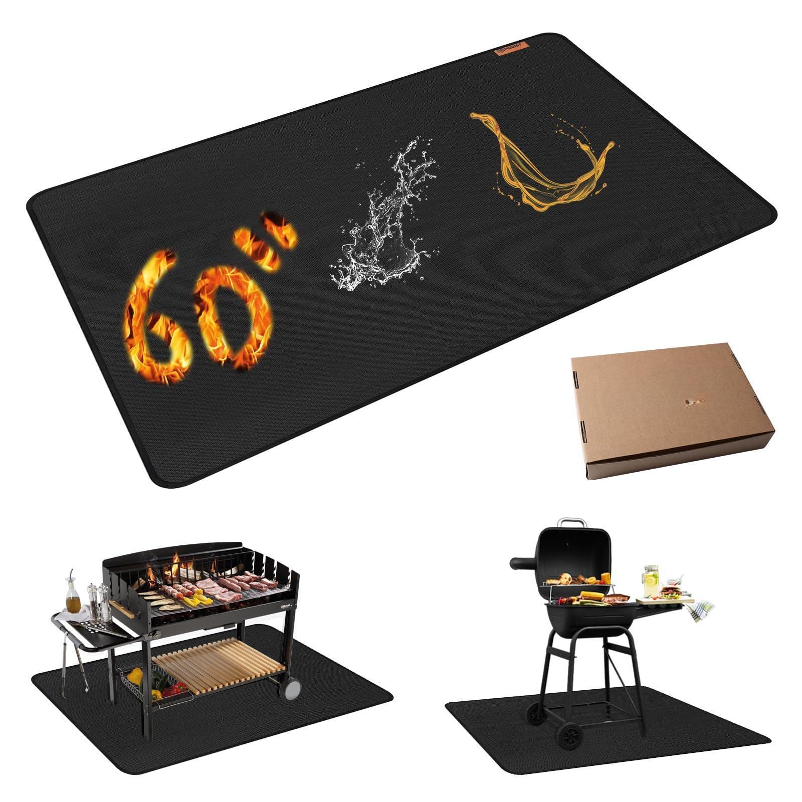 Reds Spade - *Inch Under Grill Mat Double-side Fireproof & Heat-resistant Outdoor Protective For Patio Courtyard Tableto - 60"×48"