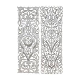 Manhattan Lane - Ozy Carved Wall Art Panel Set of 2 | Handcrafted Ornate Decor | 16x48 - White
