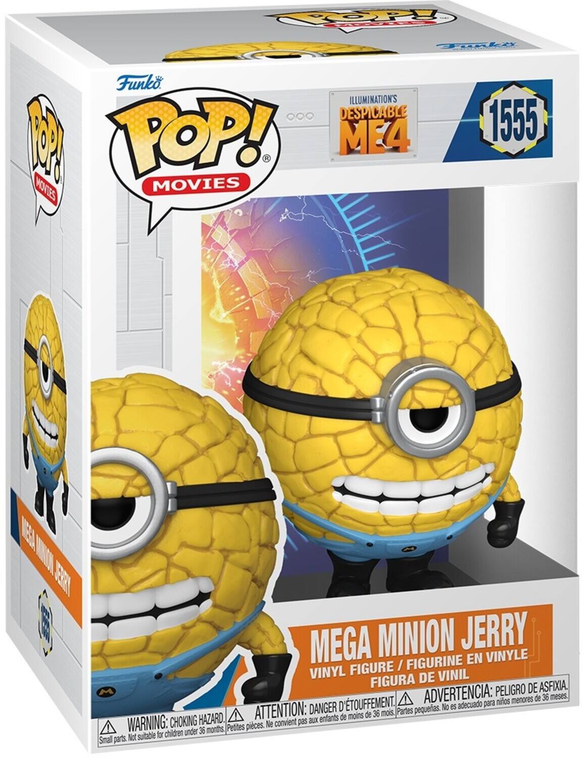 POP! Funko Illumination's Despicable ME4 1555 - Movies

MEGA MINION JERRY

VINYL FIGURE / FIGURINE EN VINYLE

FIGURA DE VINIL

ADVERTENCIA: PELIGRO DE ASFIXIA

ATTENTION: DANGER D'ÉTOUFFEMENT

WARNING: CHOKING HAZARD

Partes pequeñas. No es adecuado para niños menores de 36 meses.

Petites pièces. Ne convient pas aux enfants de moins de 36 mois.

Small parts. Not suitable for children under 36 months.