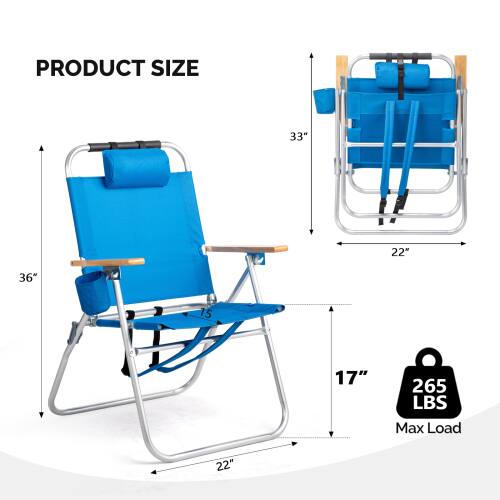 PRODUCT SIZE  
33" x 22" x 36"  
17"  
265 LBS Max Load