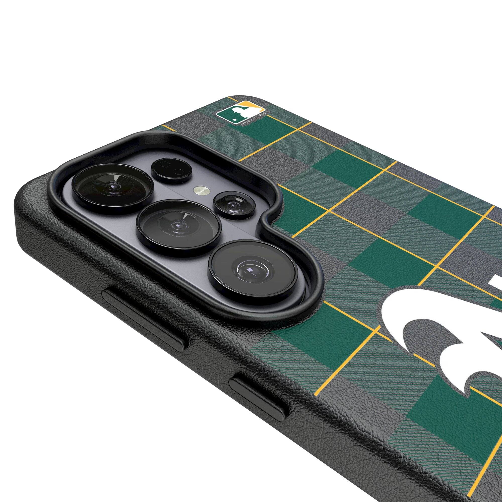 Alt View 2. Keyscaper - Athletics Plaid Galaxy Magnetic Bump Case - S26 - Black.