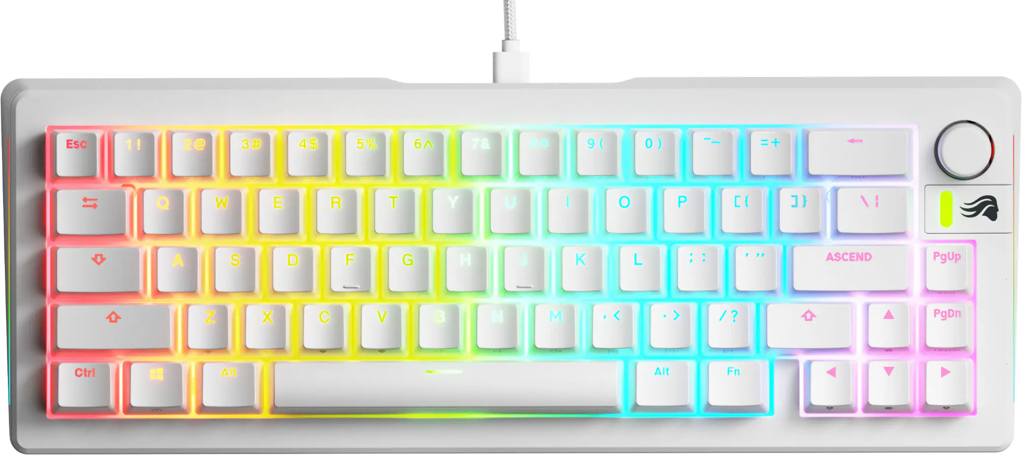 Esc 1! 2@ 3# 4$ 5% 6 7& 8 9( ( 0) = Q W E R T Y U I O P C 1/ I A S D F G H J K L : : ASCEND PgUp - Z X C V B N M < > /? PgDn Ctrl = Alt Alt Fn