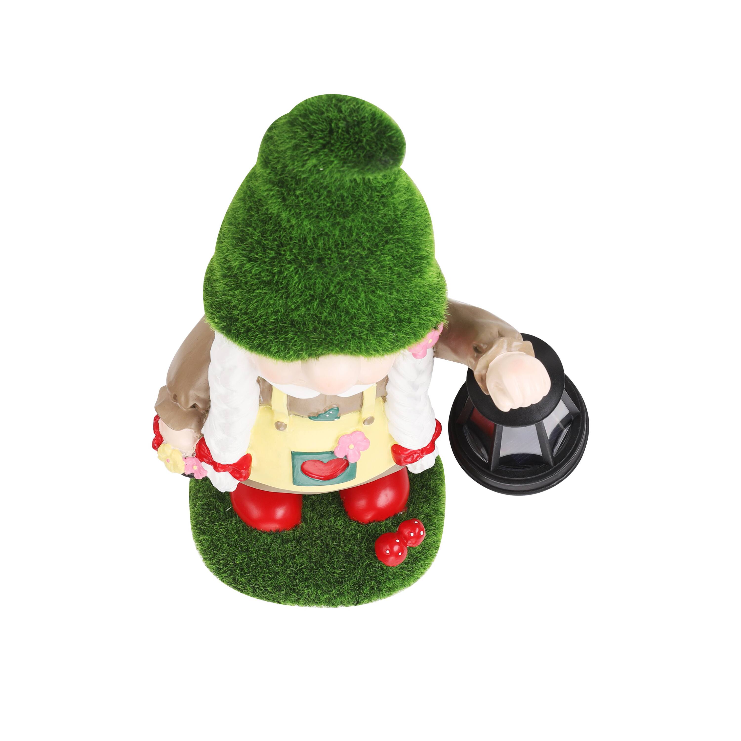 Alt View 6. Techko - Gartenlicht Greta Outdoor Solar Lantern Gnome Statue with Integrated LED Lantern.