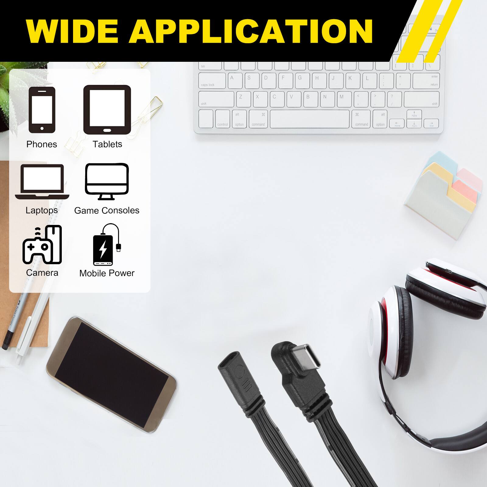 WIDE APPLICATION

Phones, Tablets, Laptops, Game Consoles, Camera, Mobile Power