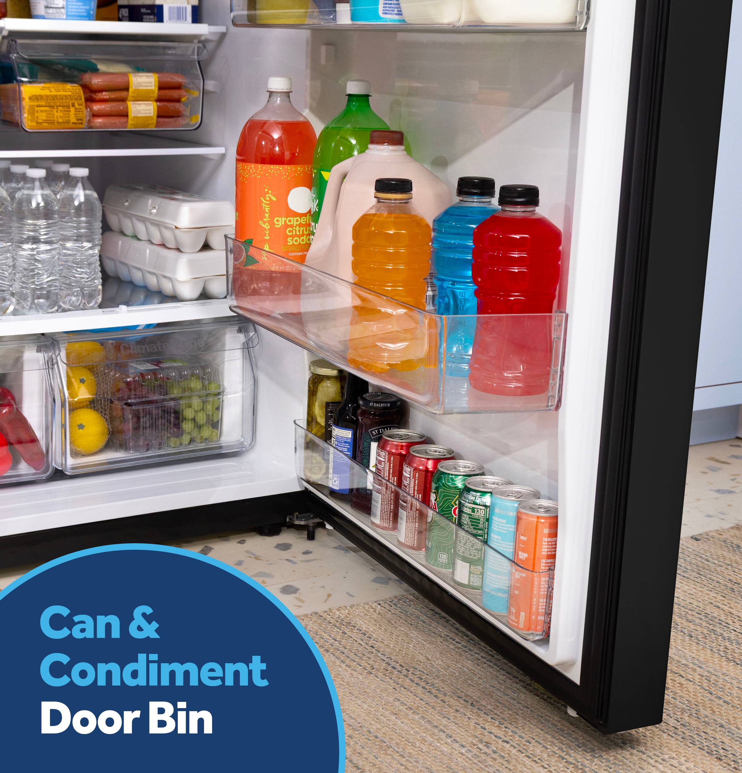 I ENCLOSED vibrant: grapefruit citrus soda S - a Climate Zone SONA 129 - - - - - t - a I - . I . - Can & Condiment Door Bin